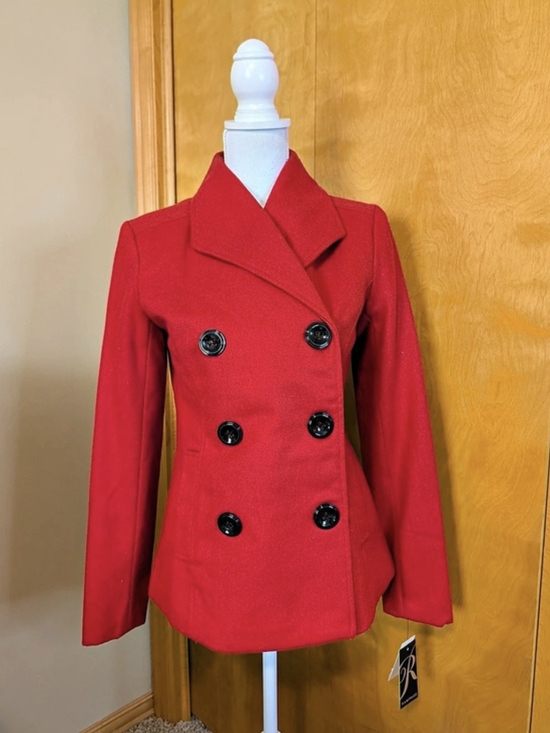 Rampage Jackets & Blazers - Rampage Double-Breasted Peacoat Red Small NWT